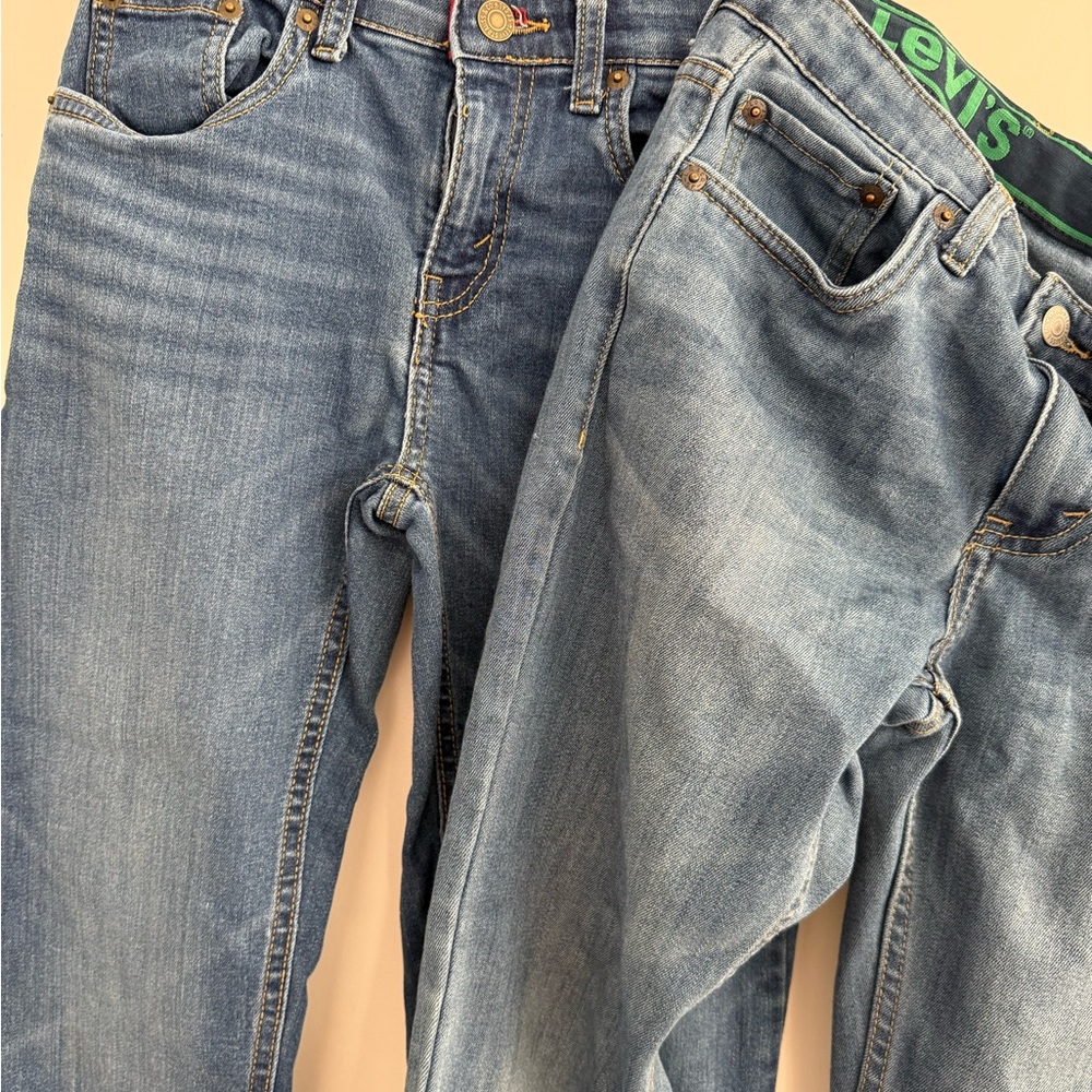 Pair of (2) Levi's Boys Light Blue Straight Jeans - size 12